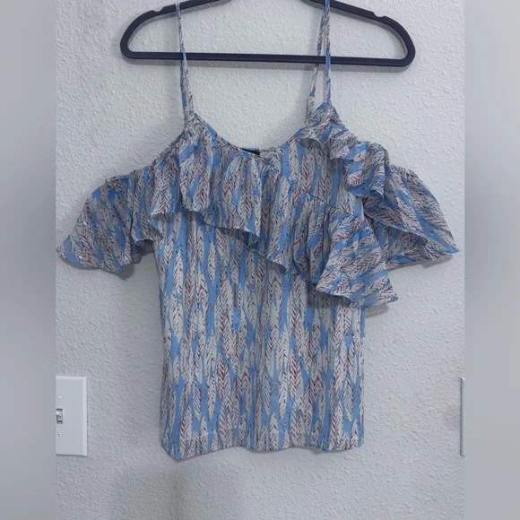 Miss Me blue Ruffle flowy strappy blouse -Size Medium NWT - Picture 2 of 7